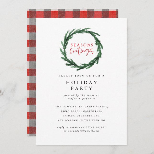 Festtages-UnternehmensweihnachtsParty Einladung (Vorne/Hinten)