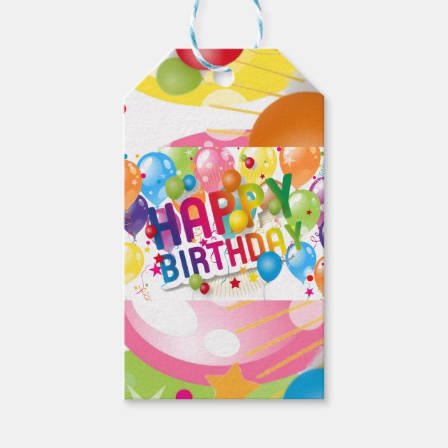 Festtags-Geburtstagsgeschenk-Etikett Geschenkanhänger ( Rainbow letters Happy Birthday Gift Tag!)