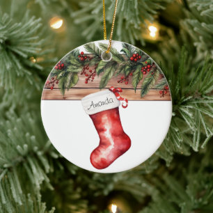 Festtagsdekoration Personalisierter Strumpf Keramik Ornament