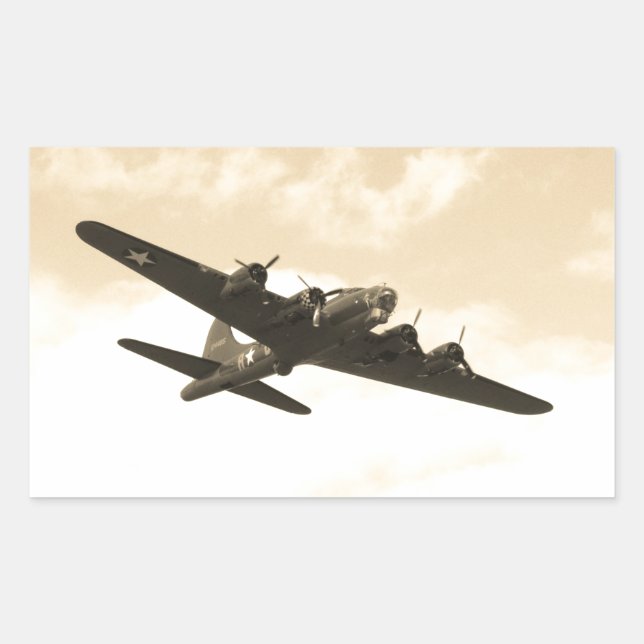 Festung im Flug Rechteckiger Aufkleber (Vorderseite)