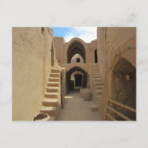 Festung Sassanid auf der Postkarte in Saryazd, Ira