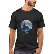 Festung und Meer auf der Insel Moonlit