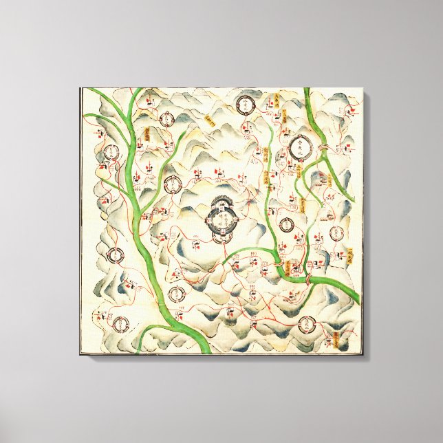 Festungen in Xin Xi Ying, Yunnan Provence Karte Leinwanddruck (Vorderseite)