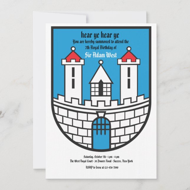 Festungs-Geburtstags-Party Einladung (Vorderseite)