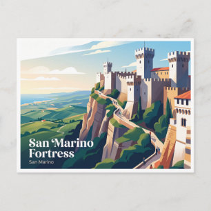 Festungsmauern von San Marino Postkarte