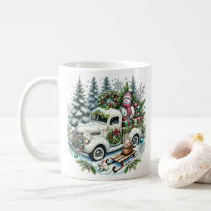 Festwagen   Weihnachtliche Lieferung im Vintage-St Kaffeetasse