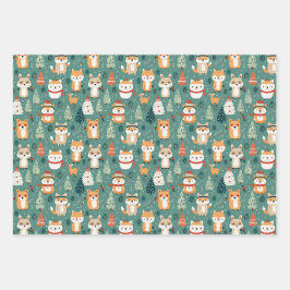 Festwaldfreunde wackeln Papierblätter Geschenkpapier Set