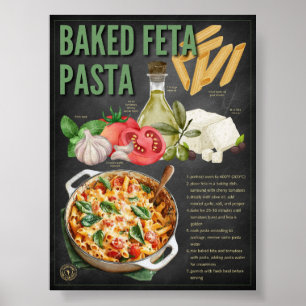 Feta Pasta Rezept Khalkboard Printwerbung Poster