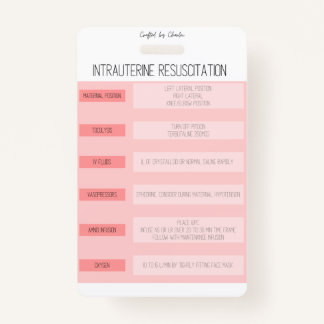 Fetal Monitoring Nurse Reference Badge Ausweis
