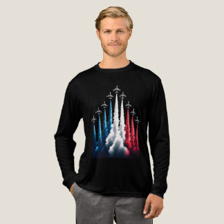 Fête nationale France tricolore avion à réaction Tri-Blend Shirt