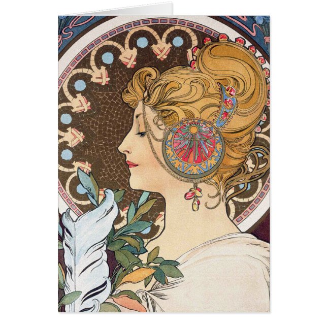 Fether by Alphonse Mucha - Vintager Jugendstil (Vorne)