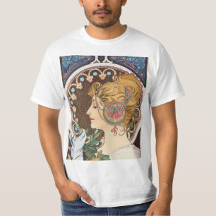 Fether by Alphonse Mucha - Vintager Jugendstil T-Shirt