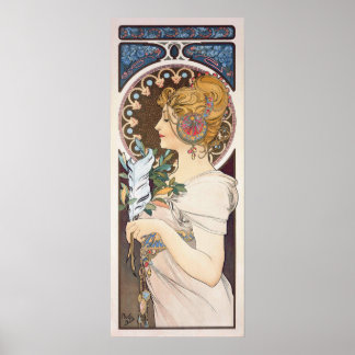 Fether by Alphonse Mucha - Vintages Jugendstil-Pos Poster