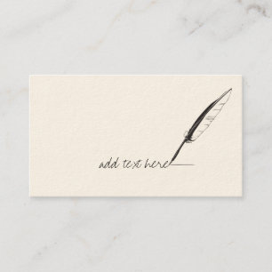 Fether Quill Author Writer Business Cards Visitenkarte