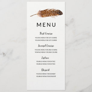 Fether Watercolor Menu Card Menükarte