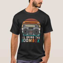 Fetro Vintager Sonnenuntergang bedrückt Boombox 80 T-Shirt