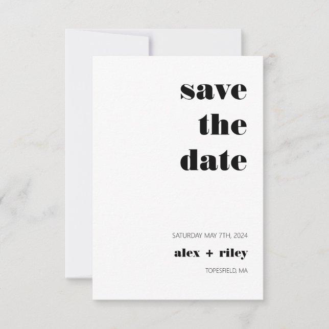 Fett 3,5" x 5" Save the Date flache Karte (Vorderseite)