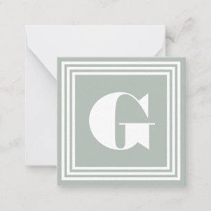 Fett 3 Rahmen Monogramm Aschgrau & Weiß Mitteilungskarte