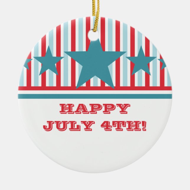 Fett 4. Juli US Flagge Ornament (Vorne)