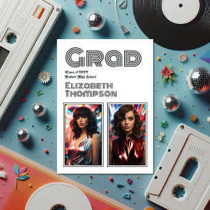 Fett 70er Typografy Retro Disco Graduation Party Einladung