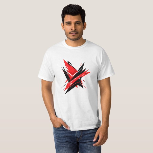 Fett Abstrakte geometrische Formen Moderner T - Sh T-Shirt (Vorne ganz)