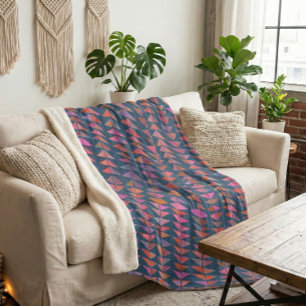 Fett Abstrakte geometrische gestrichene Dreiecke i Sherpadecke