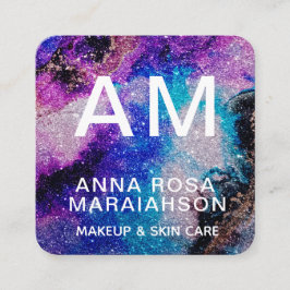 *~* Fett Abstrakter Künstlerischer GLITZER QR LOGO Quadratische Visitenkarte