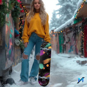 Fett Abstrakter Pinselstrich mit zeitgenössischem Skateboard