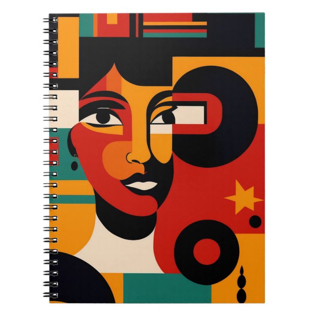 Fett Abstraktes FrauenNotebook Notizblock (Vorderseite)