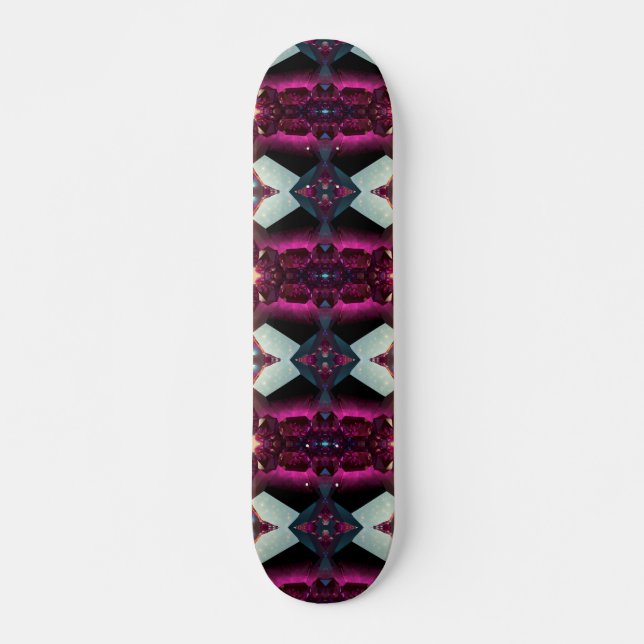 Fett Abstraktes geometrisches Muster in Pink Skateboard (Vorne)