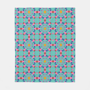 Fett Abstraktes geometrisches Muster in Rosa und B Fleecedecke