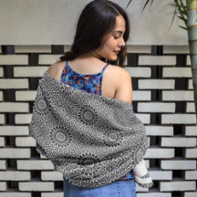 Fett Abstraktes Schwarz-Weiß-Mandala-Muster