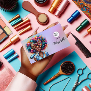 Fett Afrozentric Black Woman Hair Salon Branding Visitenkarte