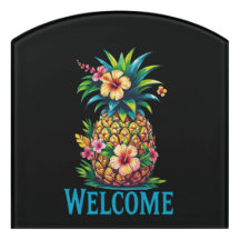 Fett Ananas Türschild willkommen