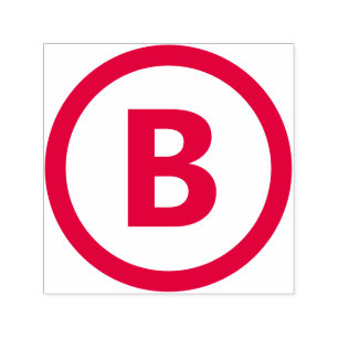 Fett anpassbarer Letter mit Circle Frame Border Permastempel