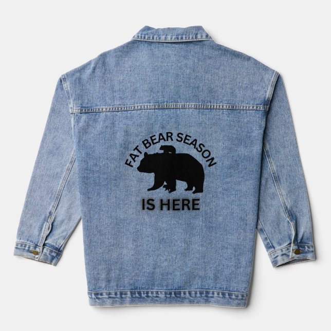 Fett Bärensaison ist da - schwarz | Jeansjacke (Rückseite)