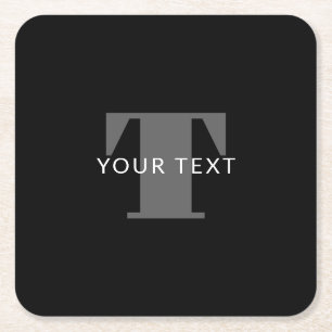 Fett bearbeitbarer Text   Schwarz-weiß & grau Rechteckiger Pappuntersetzer