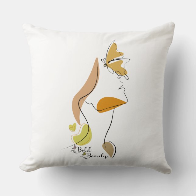 Fett Beauty Women Empowerment Face Line Kunst Zita Kissen (Vorderseite)