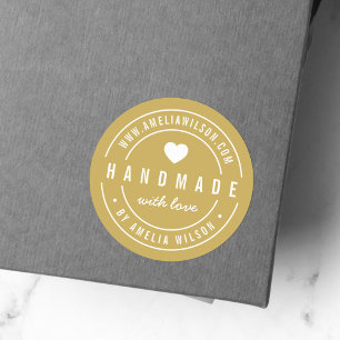 Fett bedruckte Farbe mit Liebe Herz Runder Aufkleber