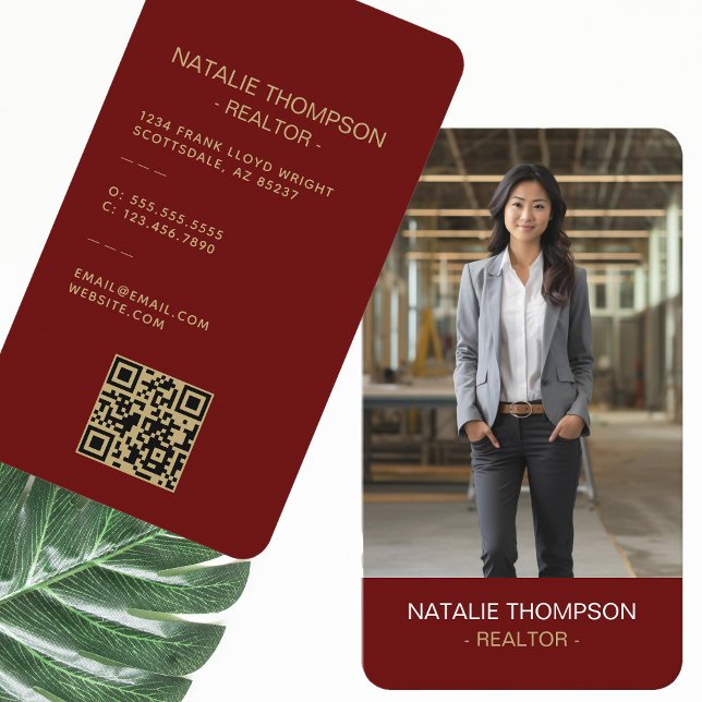Fett Beruflicher Real Anwesen Chic Realtor QR Code Visitenkarte (Von Creator hochgeladen)