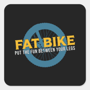 Fett-Bike zwischen Ihrem Biker Biker Retro Quadratischer Aufkleber