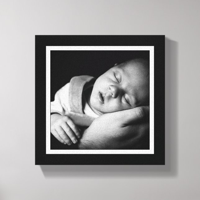 Fett Black and White Baby Mini Leinwand (Vorderseite)