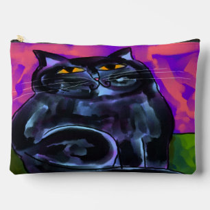 Fett Black Cat Abstrakt Art Zubehörtasche