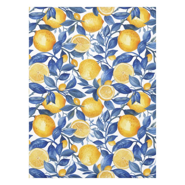 Fett Blau Italienisch Positano Zitrone Tischdecke (Vorderseite)