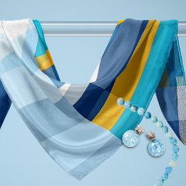 Fett Blau und Gelb Geometrisch Schal