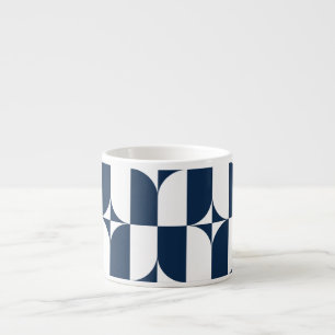 Fett Blau und Weiß Mitte Jahrhundert Moderne Geome Espressotasse