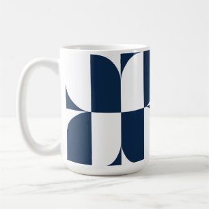 Fett Blau und Weiß Mitte Jahrhundert Moderne Geome Kaffeetasse