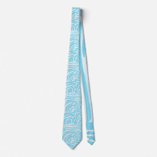 Fett Blau und Weiß Zebra Druck Krawatte