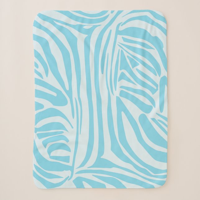 Fett Blau und Weiß Zebra Druck Sherpadecke (Vorderseite)