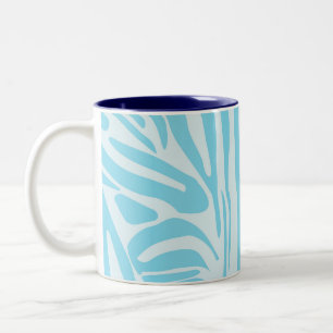 Fett Blau und Weiß Zebra Druck Zweifarbige Tasse